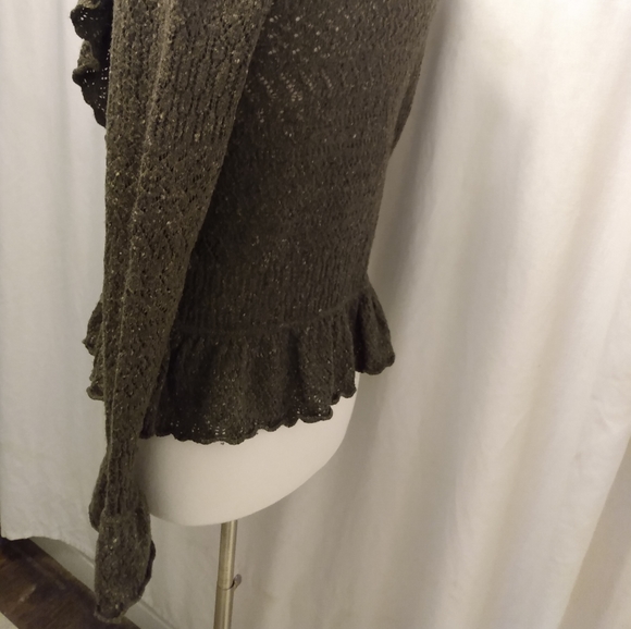 Lauren ralph lauren Knitted Cardigan S Green Chunky Warm Thick Cozy Dres… - Picture 8 of 11